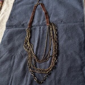 Layered Bronze Chain Necklace